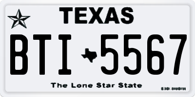 TX license plate BTI5567