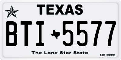 TX license plate BTI5577
