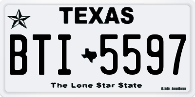 TX license plate BTI5597