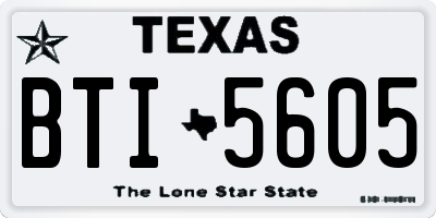 TX license plate BTI5605