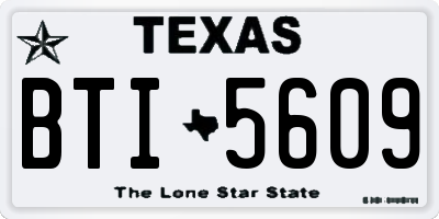 TX license plate BTI5609