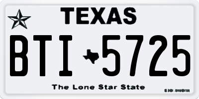 TX license plate BTI5725