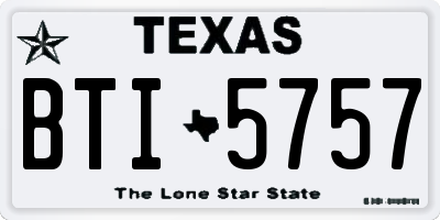 TX license plate BTI5757