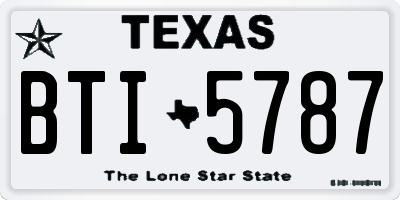 TX license plate BTI5787