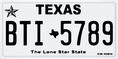 TX license plate BTI5789