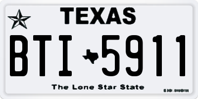 TX license plate BTI5911