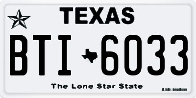 TX license plate BTI6033