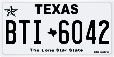 TX license plate BTI6042