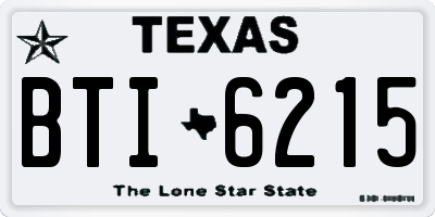 TX license plate BTI6215
