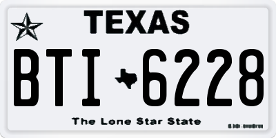 TX license plate BTI6228