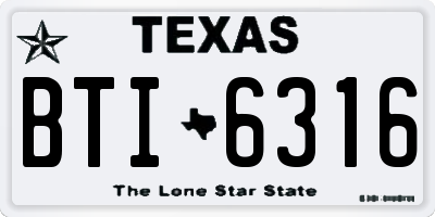 TX license plate BTI6316