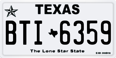 TX license plate BTI6359