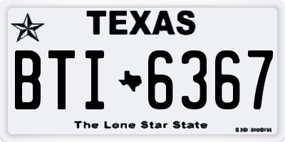 TX license plate BTI6367