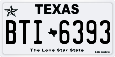 TX license plate BTI6393