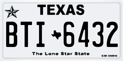 TX license plate BTI6432