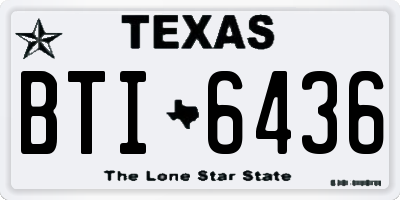 TX license plate BTI6436