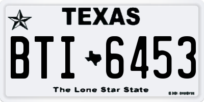 TX license plate BTI6453