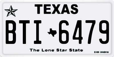TX license plate BTI6479