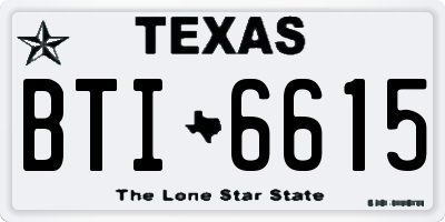 TX license plate BTI6615