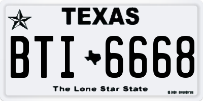 TX license plate BTI6668