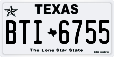 TX license plate BTI6755
