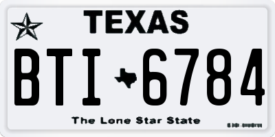 TX license plate BTI6784