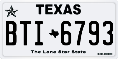 TX license plate BTI6793