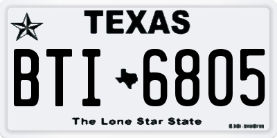 TX license plate BTI6805