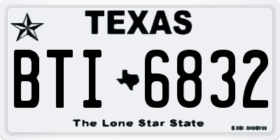 TX license plate BTI6832
