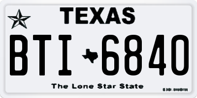 TX license plate BTI6840