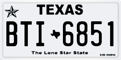 TX license plate BTI6851