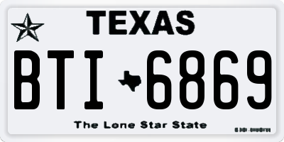 TX license plate BTI6869