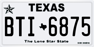 TX license plate BTI6875