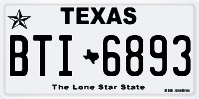 TX license plate BTI6893