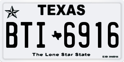 TX license plate BTI6916