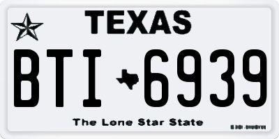 TX license plate BTI6939