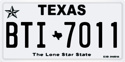 TX license plate BTI7011