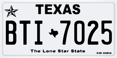 TX license plate BTI7025