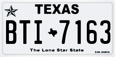 TX license plate BTI7163