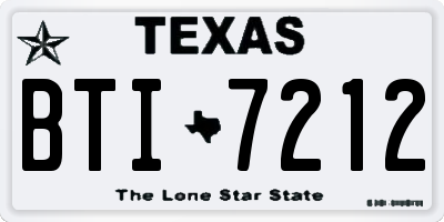 TX license plate BTI7212