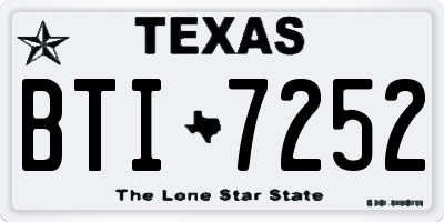 TX license plate BTI7252
