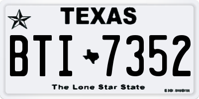 TX license plate BTI7352