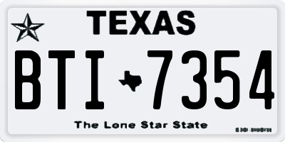 TX license plate BTI7354
