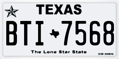 TX license plate BTI7568