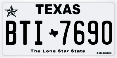 TX license plate BTI7690