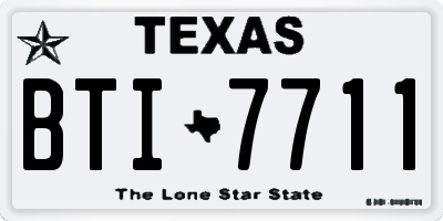 TX license plate BTI7711