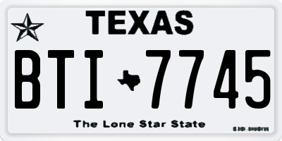 TX license plate BTI7745