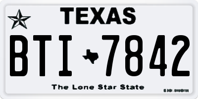 TX license plate BTI7842