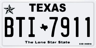 TX license plate BTI7911
