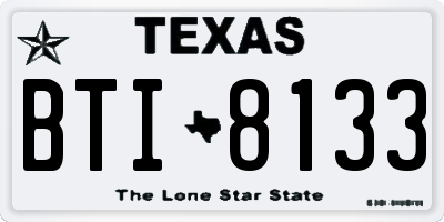 TX license plate BTI8133